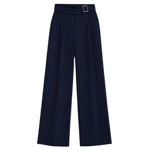 I Saw It First Womens/Ladies Pinstripe Wide Leg Pants / Navy
